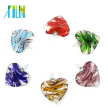 MC0024 Heart Colorful Lampwork Glass Pendants for Necklace Piece Hong Kong Fashions Jewelry Pendants